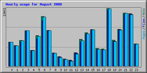 Hourly usage for August 2008